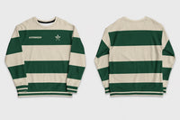 Sudadera Rayas Verdes Exposados: frente y espalda